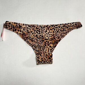 Victoria Secret Large L Itsy Bikini Bottom Cheeky Ruched Back Leopard Print